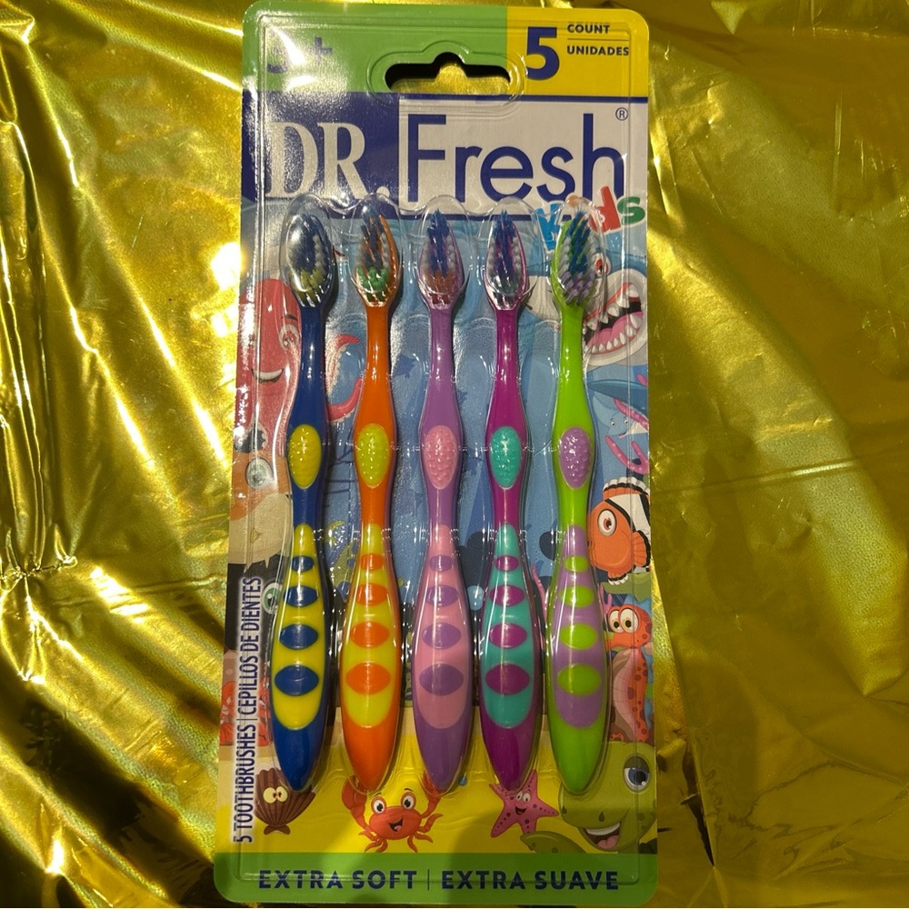 Dr. Fresh Kids Toothbrushes with Extra Soft Bristles Value Pack 5/Pk